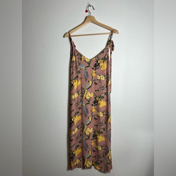 REFORMATION Jade in Pink Conga Tropical Print Midi Dress Size M - Picture 2 of 8